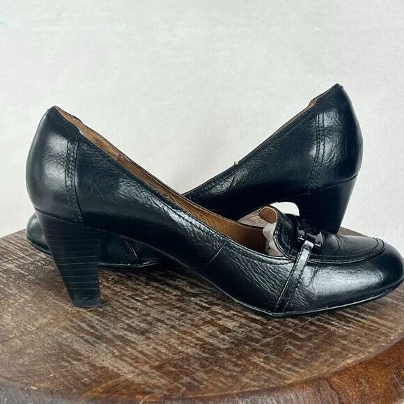 Sofft Shoes Womens 8.5 Black Leather Classic Round Toe Professional Pumps Heels - Picture 10 of 12
